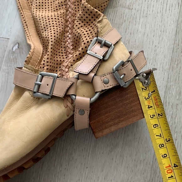 Anthropology BACIO 61 PALPARE Tan Leather KNEE BOOTS braided LEATHER HARNESS 8 - Picture 7 of 13